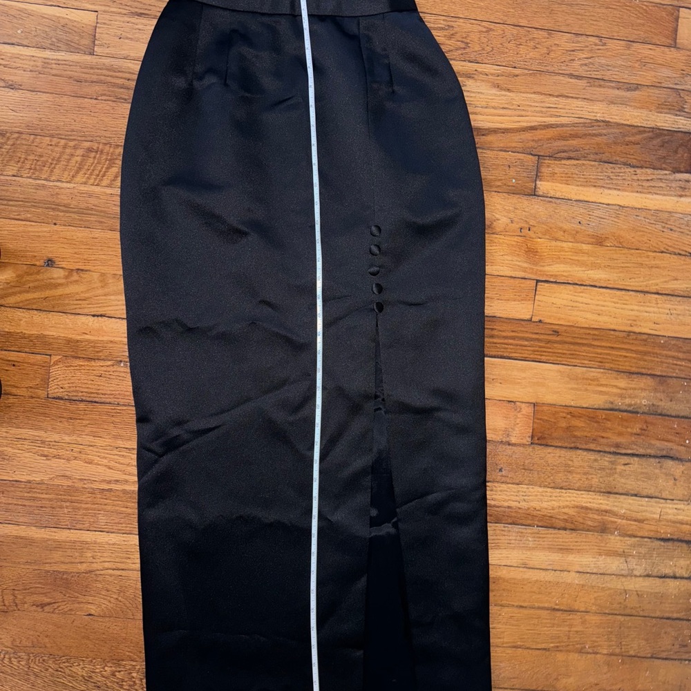 Alex Evenings Poly Satin long black slit skirt Gorgeous! EUC - Picture 8 of 8